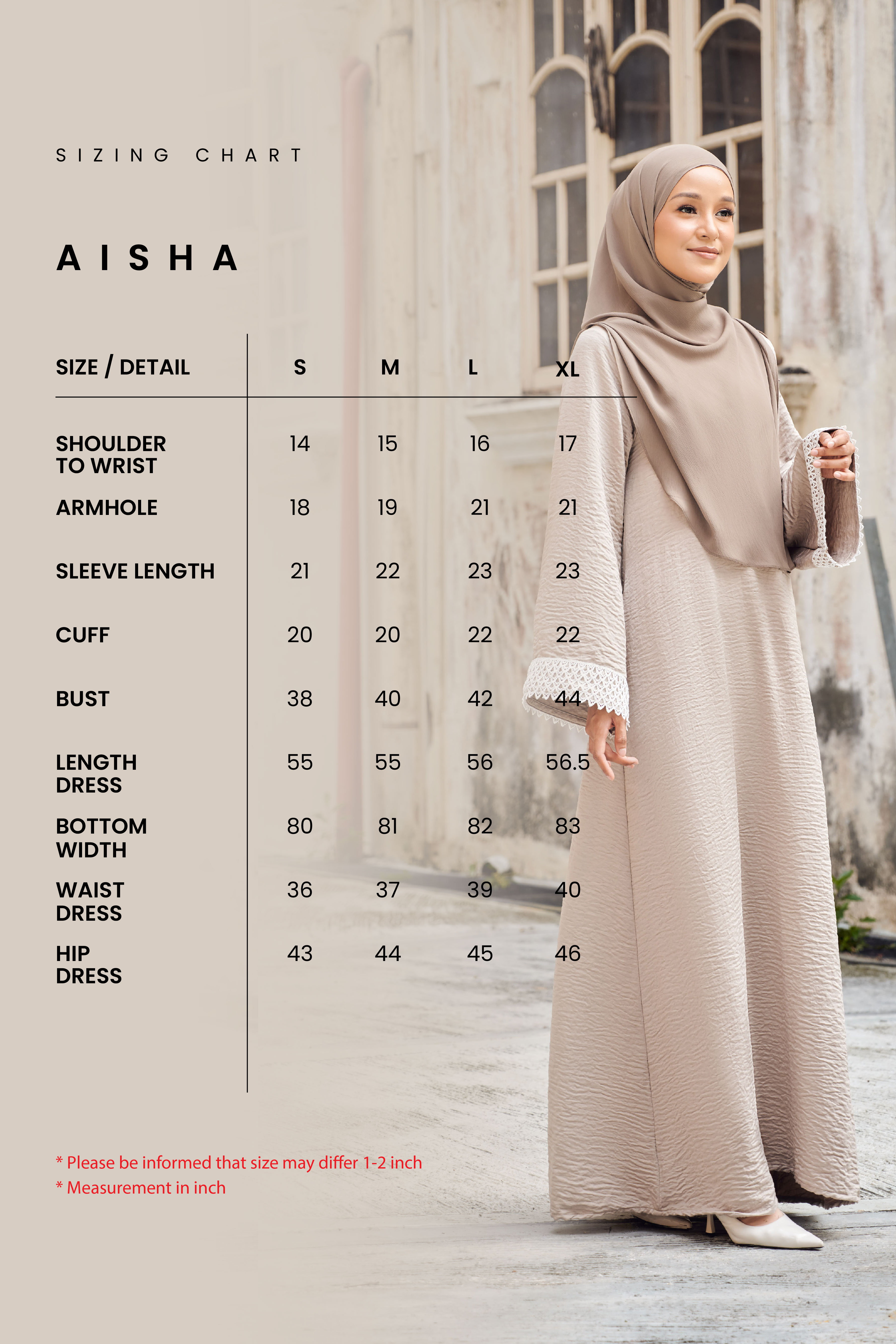 (AS-IS) AISHA Jubah in Sand